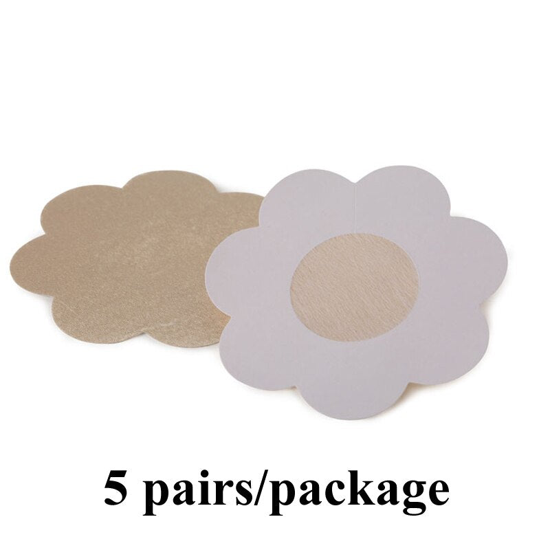 Chest Paste Reusable Silicone Breast Petals Bra Flower Invisible Nipple Stickers Prevent Dew Point Chest Accessories