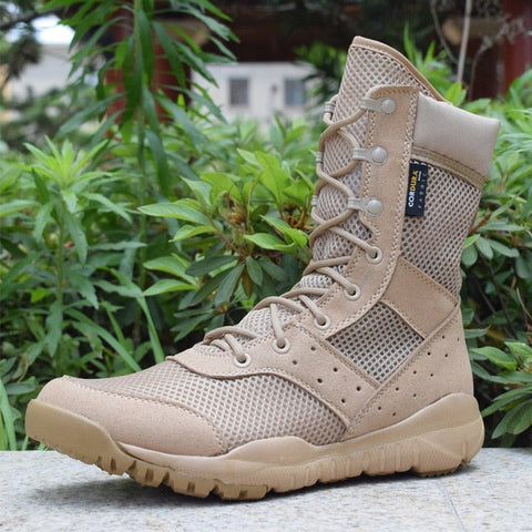 Mens Waterproof Lace Up Tactical Boots