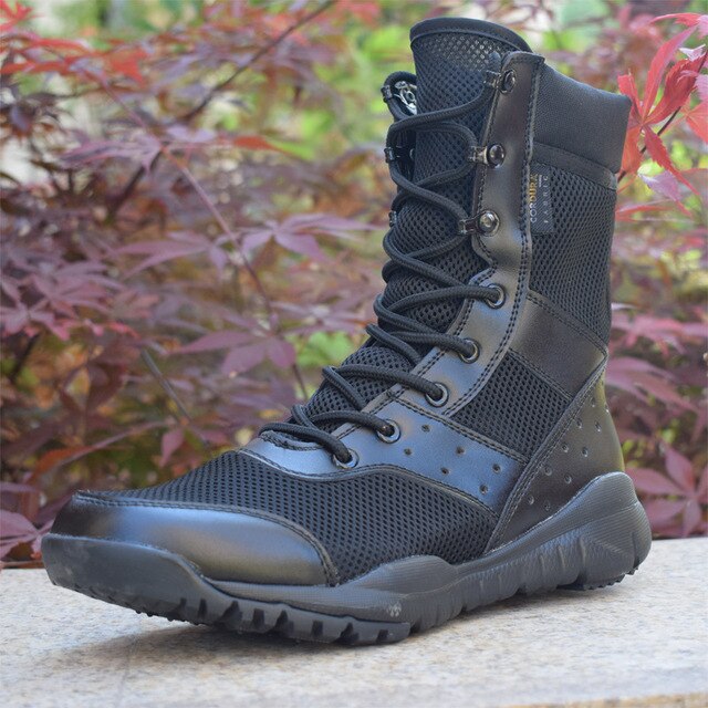 Mens Waterproof Lace Up Tactical Boots