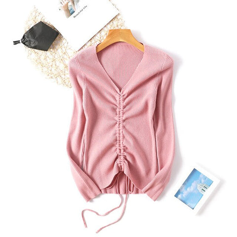 Spring Autumn Lace Up Sweaters