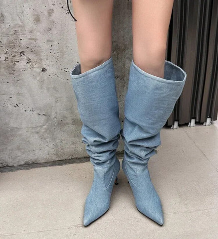 Designer Style Fashionable Over the Knee High Heel Boots