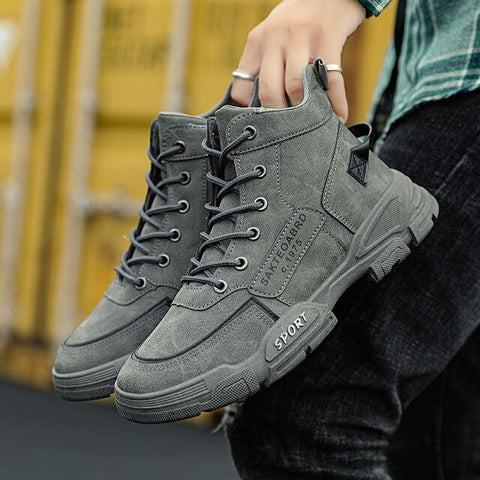 Orange Line Lace-Up High Quality Men Leather Boots