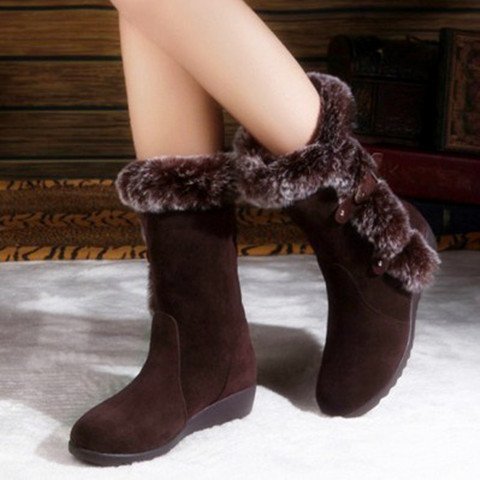 Pretty Warm Suede Ladies Snow Boots