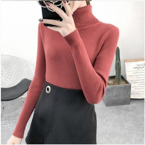 Soft Plain Turtleneck Sweaters