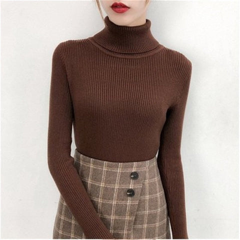 Soft Plain Turtleneck Sweaters