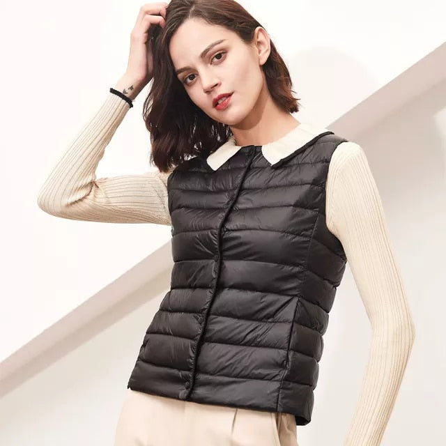 Soft Ultralight Sleeveless White Duck Down Vest