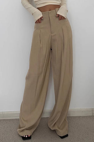 Pantalon à jambes larges et poches obliques