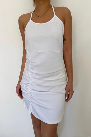 Tie Back Split Hem Bodycon Dress