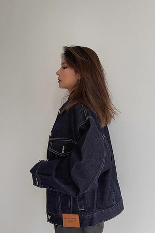 Buttoned Front Outwear Button Down Denim Jacket