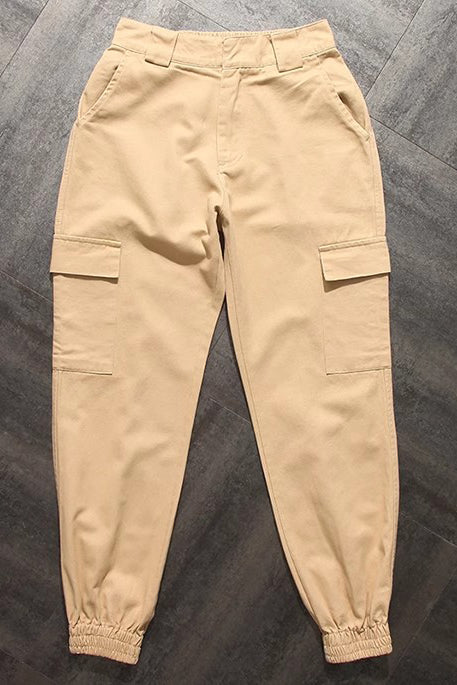 Buckle Detail Pocket Side Cargo Pants