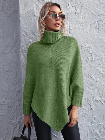 Suzy Turtleneck Tunic Sweater - Olive