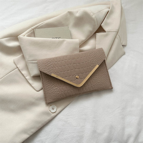 Stella Crossbody Envelope Zip Clutch - Natural