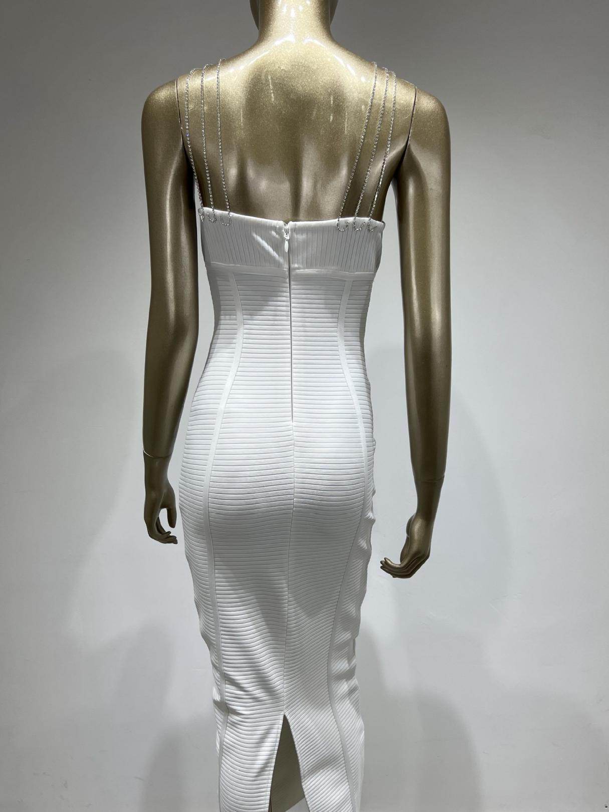 Diamond Chain Halter Neck Party Dress