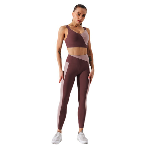 Soutien-gorge de sport Yin + Yang - Mauve/Crème