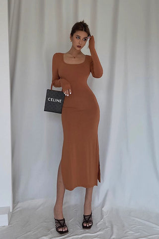 Split Hem Sexy Party Club Bodycon Dress