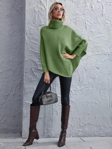 Suzy Turtleneck Tunic Sweater - Olive