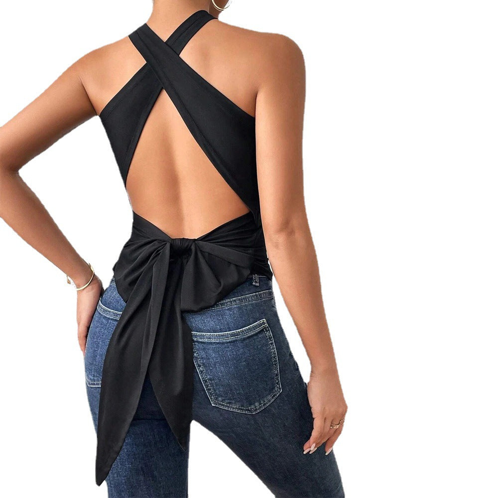 X Marks The Spot – Strick-Tanktop mit Bindeband 