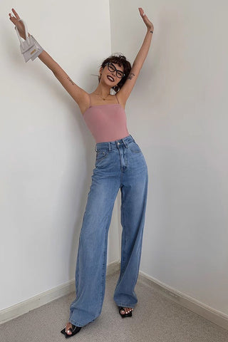 Nature High Waist Straight Leg Jeans