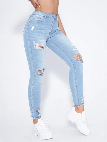 Something About You Ankle Jeans - Light Blue Wash