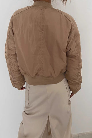 Zip Detail Pocket Side Cargo Jacket Coat Outwear