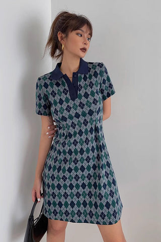 Short Sleeve Allover Print Dress