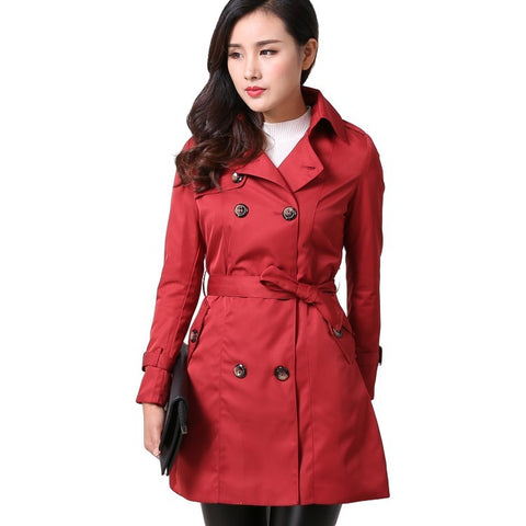 Valentin Pocketed Faux Leather Trench Coat