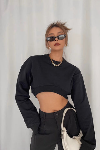 Long Sleeve Ribbed Outwear Crop Sweaters