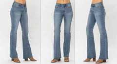Vintage High Rise Classic Flare Jeans - Light Blue Wash