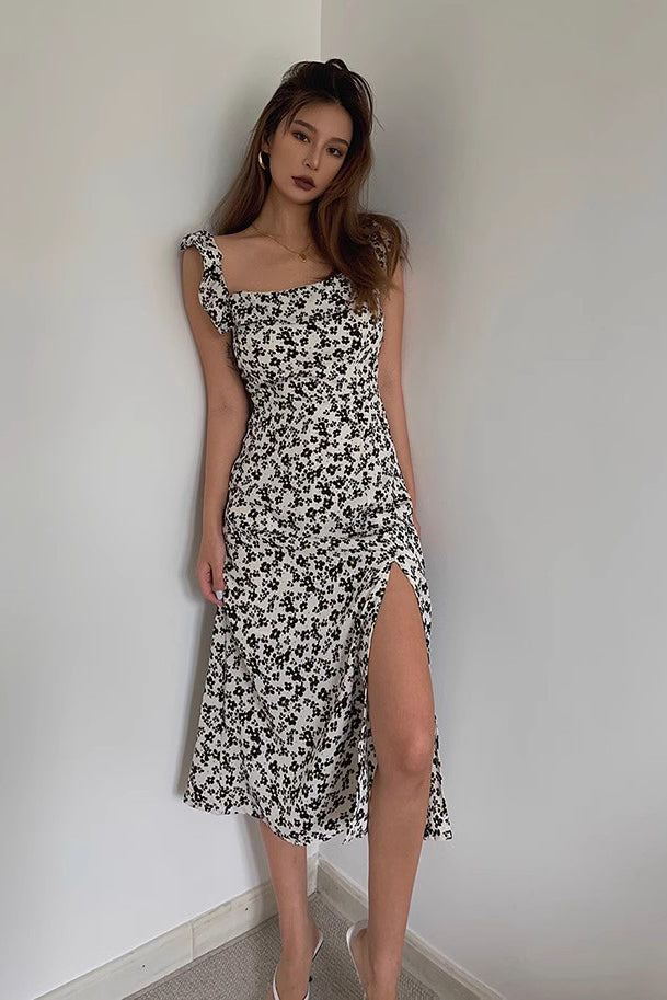 Floral Print Split Hem Dress