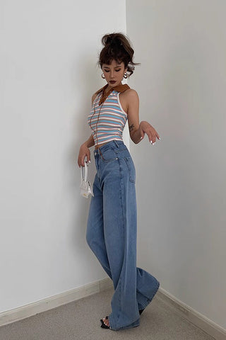 Nature High Waist Straight Leg Jeans