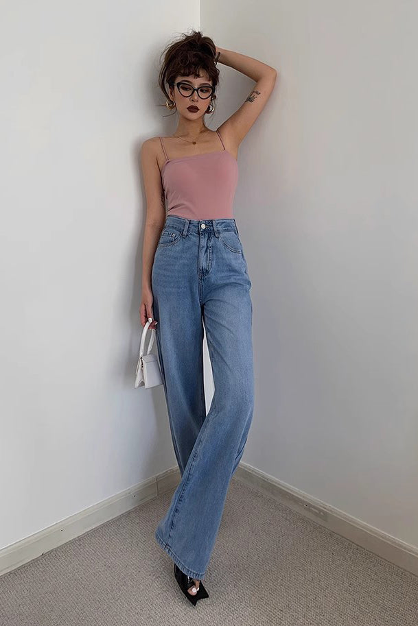 Nature High Waist Straight Leg Jeans