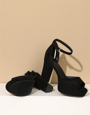 Essential Peep Toe Faux Nubuck Heels