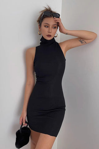 Sexy Party Club Dress High Neck Sleeveless Bodycon Dress