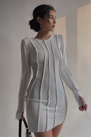 Sexy Long Sleeve Ruched Bodycon Dress