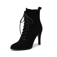 Essential Faux Suede Lace Up Booties