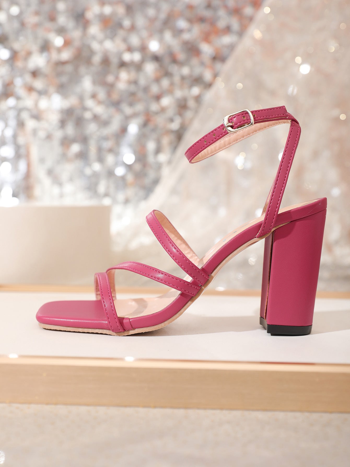 Chic And Strappy Square Toe Block Heels
