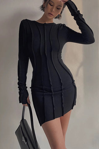 Sexy Long Sleeve Ruched Bodycon Dress