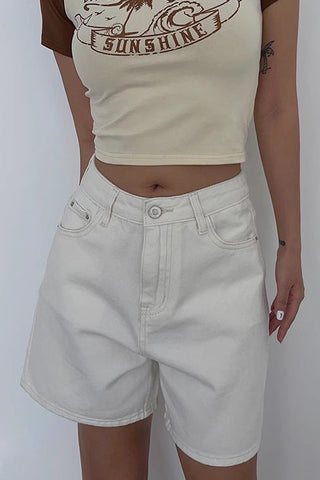 Nature Slant Pocket Denim Shorts