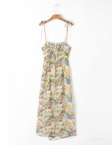 Smile Says It All Floral Tie Front Maxi Dress