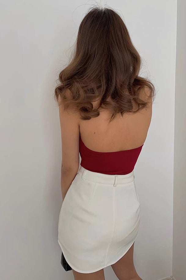 Backless Fitted Basic Crop Tank Tops