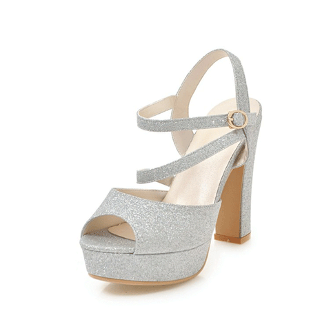 Glowing Beauty Glitzer Plateau Heels