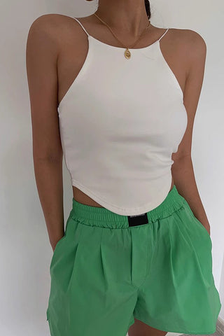 Spaghetti Straps Asymmetrical Hem Cami Tops