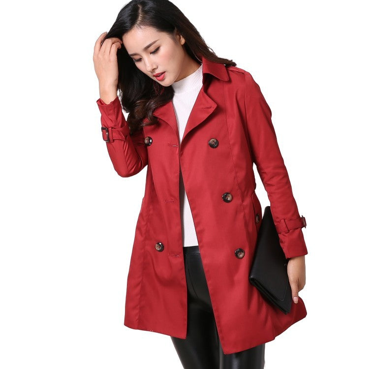 Valentin Pocketed Faux Leather Trench Coat