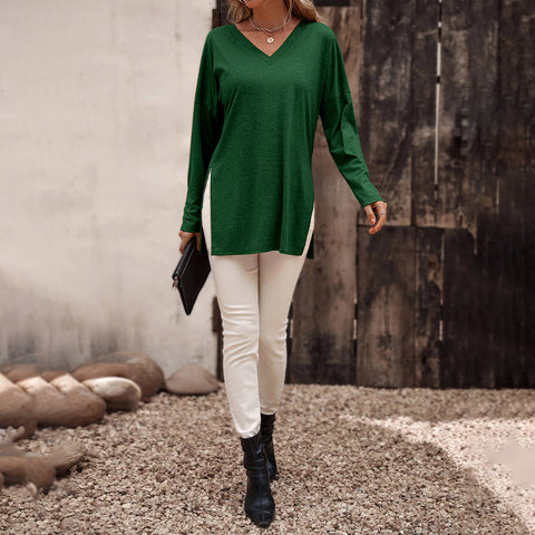 Vital V-Neck Ribbed Sleeve Sweater - Latte