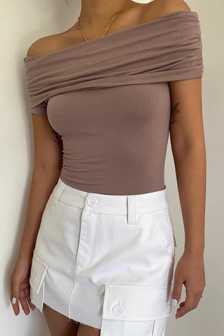 Off Shoulder Fitted Tops Shirt