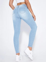 Something About You Ankle Jeans - Light Blue Wash