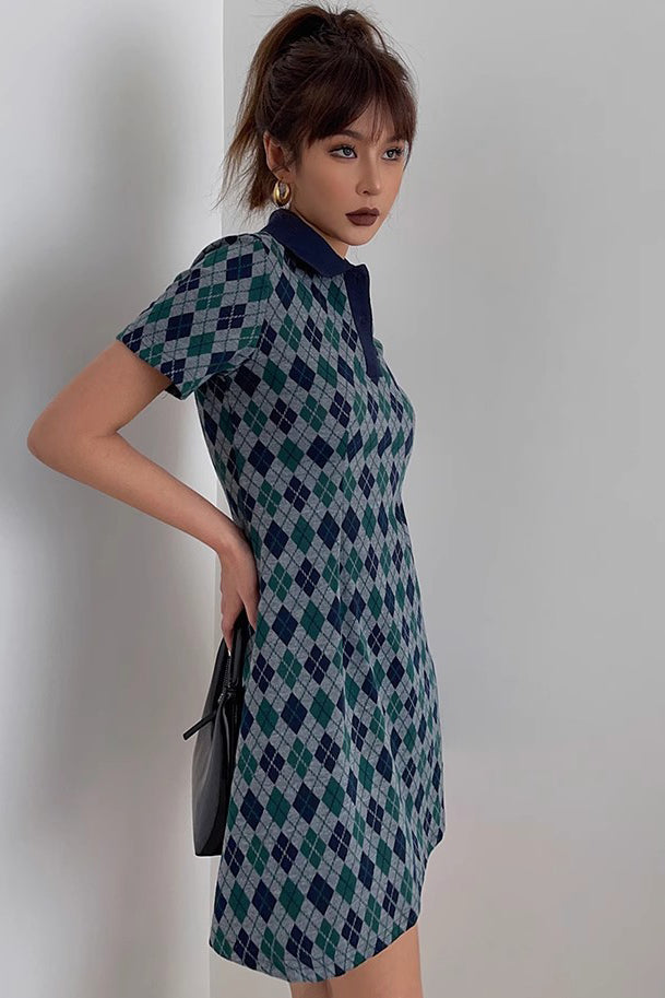 Short Sleeve Allover Print Dress