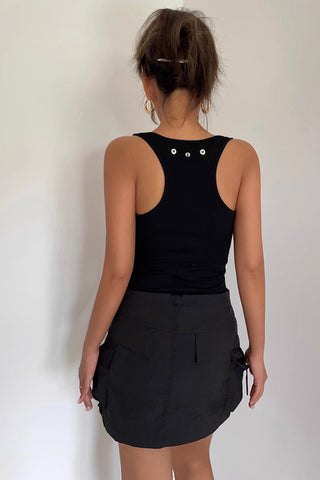 Ärmelloses Camisole-T-Shirt mit Rundhalsausschnitt