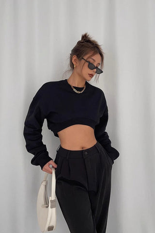 Long Sleeve Ribbed Outwear Crop Sweaters