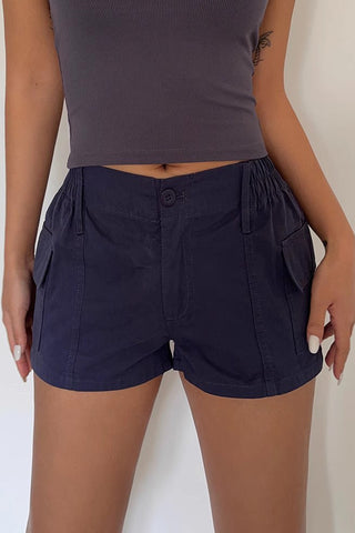 Elastic Waist Pocket Side Shorts